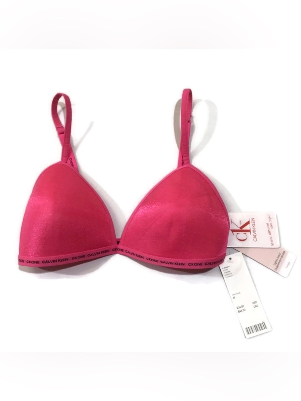CK One Calvin Klein Lightly Lined Wirefree Pink Bra NEW Retail $34